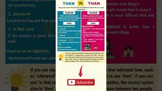 Learn English Vocabulary - Then vs Than #english #englishvocabulary #vocabulary