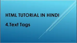 HTML tutorial in Hindi | Chapter 4 | Text Container tags in HTML