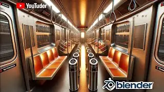 Создание интерьера вагона метро в Blender | Сиденья, турникеты и детали