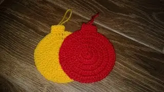 Елочная игрушка крючком. Новогодний шар.