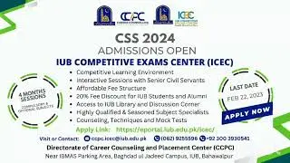 CSS 2024 Admission Open. Last date to apply FEB 22, 2023.