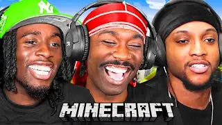 Kai Cenat & BruceDropEmOff & YourRAGE Play Minecraft & TROLL Each Other.. (HILARIOUS)