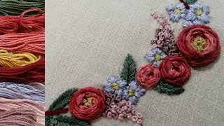 Вышивка сердце с цветами // Embroidery flowerhart