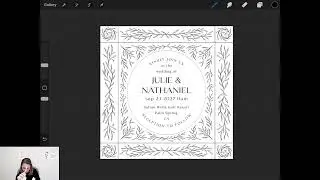[Designing Live] Quick Procreate Drawing for Minted Wedding Challenge