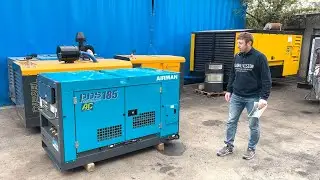 Дизельный компрессор AIRMAN PDS185SC Япония. Обзор и демонстрация работы
