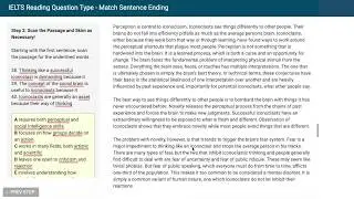 IELTS Academic Reading - Matching Sentence Endings