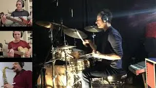 Jazz, funk, fusion. Drums. Bass. Sax. Guitar