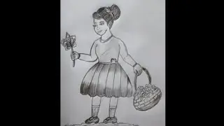 Girl with flowers basket 🤳