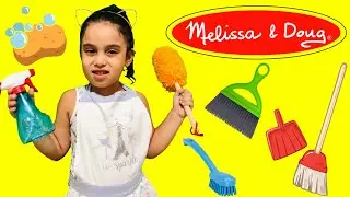 Cleaning Abi! Kids Pretend Play with Melissa & Doug Cleaning Set!