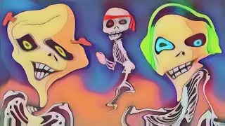Esqueletos danzantes con efectos Neon - Chumbala Cachumbala song parody - v300003