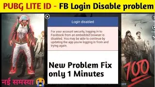 FB Login Disabled Problem In Pubg Mobile Lite | For Your Account Security logging in to Facebook