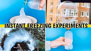 Instant boiling water freezing | Bubble freezing experiment | How to freeze supercooled water