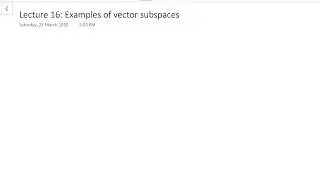 Lecture 16: Linear Algebra ( Examples of subspaces. )