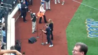 Sebastian Bach preshow before the Mets game.