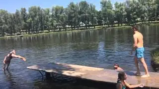 Прыжки в воду (slow mo) лето 2015