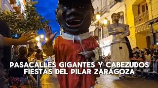 Pasacalles Gigantes y Cabezudos Fiestas del Pilar 2024 Zaragoza #dstylezgz