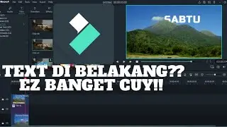 Cara buat text di belakang objek di filmora 9