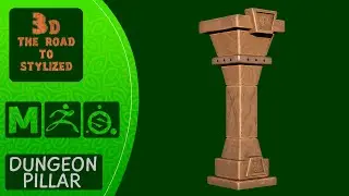 Maya, Zbrush, Substance_Painter, Stylized Pillar, Modeling, Sculpting