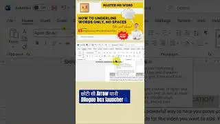 MS Word:UnderlineWordsOnly,No Spaces#MSWordTips#WordTutorial #TechShorts #ProductivityHacks #Shorts