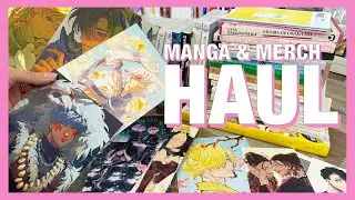 Manga and Merch Haul | shoujo shounen seinen bl pin mail fanart prints art book