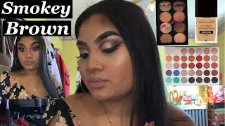 Natural smokey brown eyes with pop of pink/gold❣️