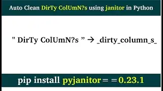 Auto Clean Python DirTy ColUmN?s  names using janitor library