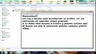 Tutorial Descomprimir archivo rar con contraseña(SIN PROGRAMAS)