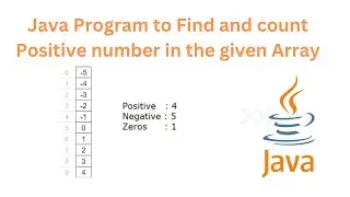 Java Program to Find and count Positive number in the given Array