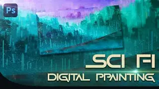 Creating a Stunning Future Neon City in Photoshop Digital Painting Tutorial #photoshop #tutorial