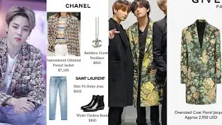 bts fashion outfits🧥 with brands and prices💕/Kpop fashion.....