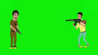 Fight police and boy Green screen video ||CARTOON GREEN SCREEN ||