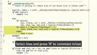 Applying ':' and other keys to selections in Wing IDE 5