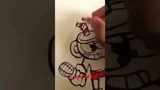 Cuphead Friday Night Funkin FNF style Drawing & Colouring 