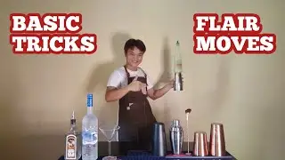 FLAIR BARTENDING TUTORIAL |BEGINNER LEVEL | FLAIR TRICKS BASIC MOVES