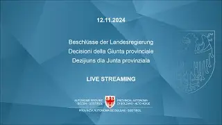 Decisioni della Giunta provinciale - 12.11.2024