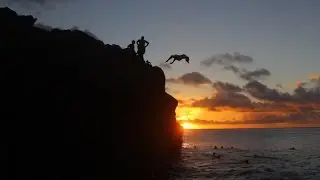 Cliff Jumping Waimea Rock in Hawaii