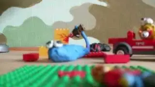 Playdough monsters attack lego city