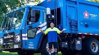 Day In The Life of a Rear Load Garbage Truck Driver | Recycle Trucks In Action |Republic Services