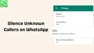 How to Silence Unknown Callers From WhatsApp | Calls from Unknown Numbers will be Silenced