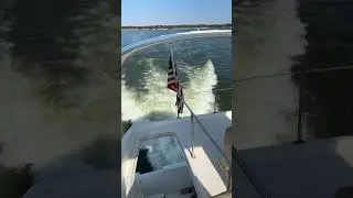 Yacht going up on plane #boat