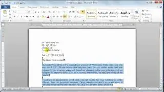 Microsoft Word 2010 format codes - Tutorial 6
