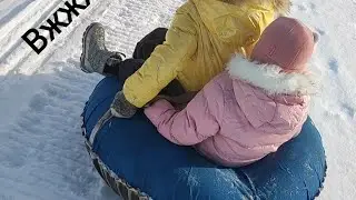 Ватрушки-покатушки #снегоход #стелс #капитан #горки #зима #тюбинг