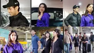 The Archies Suhana Khan Khushi Kapoor Agastya Nanda Mihir Ahuja Yuvraj Menda At Mumbai Airport