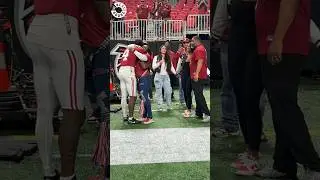 Jalen Milroe with his family after Alabama upset Georgia in the SEC Championship 
