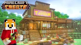 I built a HUGE TAVERN in Minecraft Create Mod