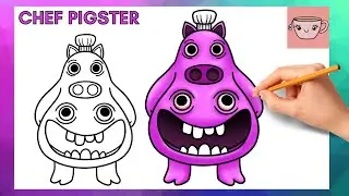 How To Draw Chef Pigster  - Garten of Banban Chapter 3 | Step By Step Drawing Tutorial