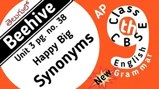 Synonyms Happy Big AP Class 9 Beehive CBSE English Unit 3 Grammar in Telugu