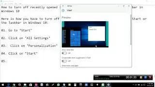 How to turn off recently opened items in Jump Lists on Start or the Taskbar in Windows 10