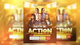 Church Flyer Design | With Gold Text Effect