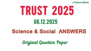 Trust exam 2025 science and social answerkey| Trust 2025 original question paper @Vidhuramaths
